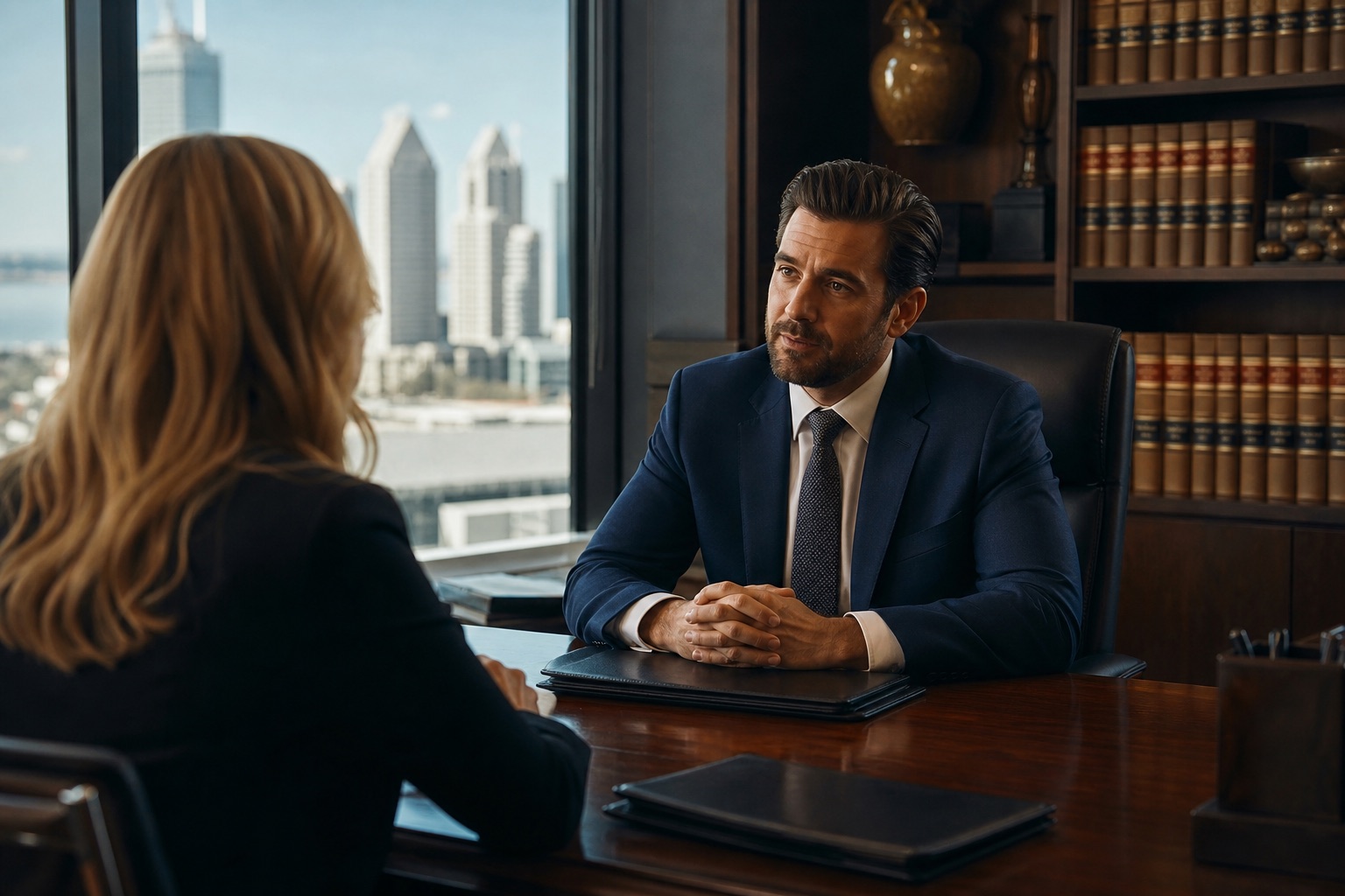 A San Diego lawyer business at work