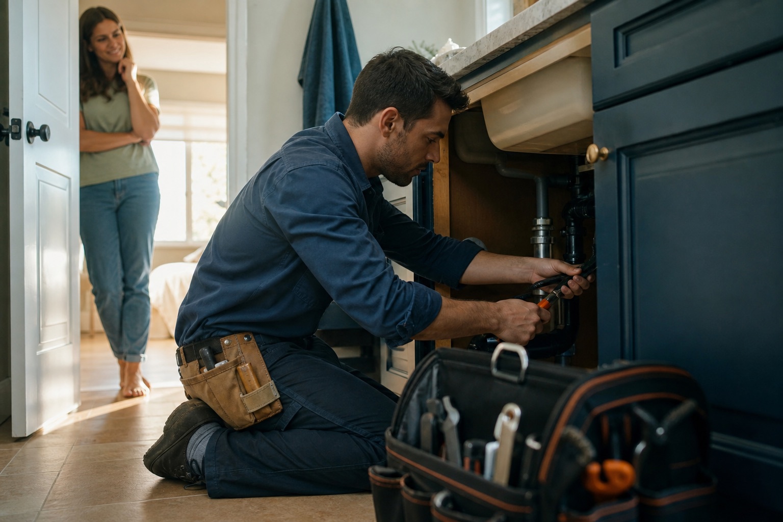 A San Diego plumber business at work
